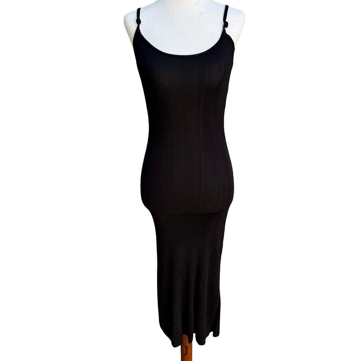 BCBG Max Azria Vintage 90s Minimalist Quiet Luxury Knit Bodycon Maxi Dress S