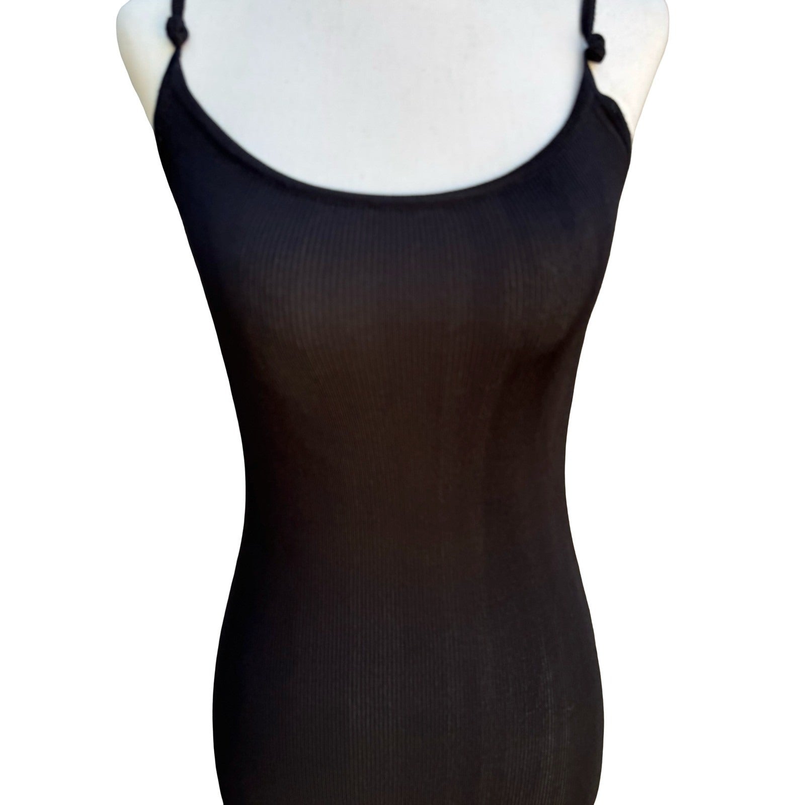 BCBG Max Azria Vintage 90s Minimalist Quiet Luxury Knit Bodycon Maxi Dress S