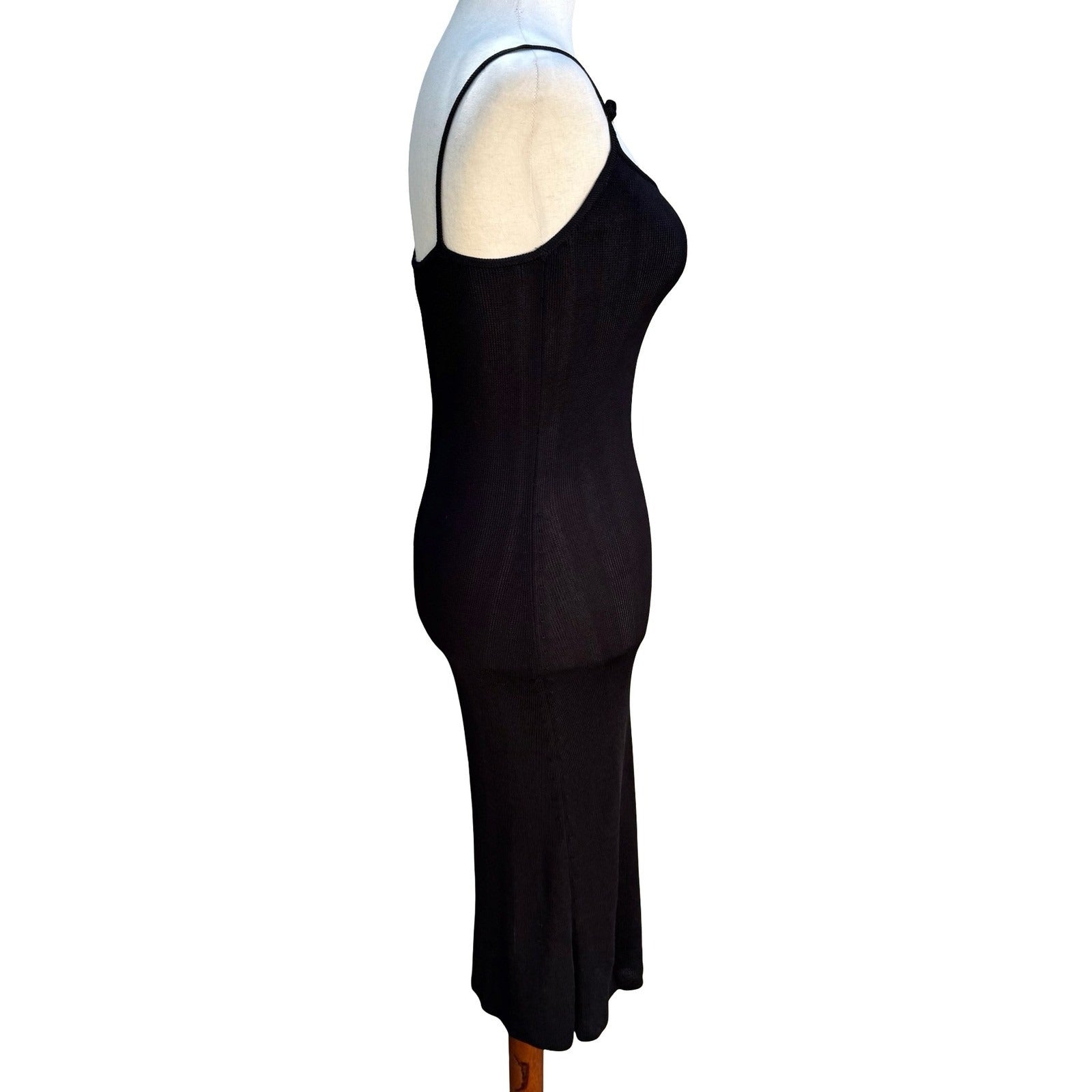 BCBG Max Azria Vintage 90s Minimalist Quiet Luxury Knit Bodycon Maxi Dress S