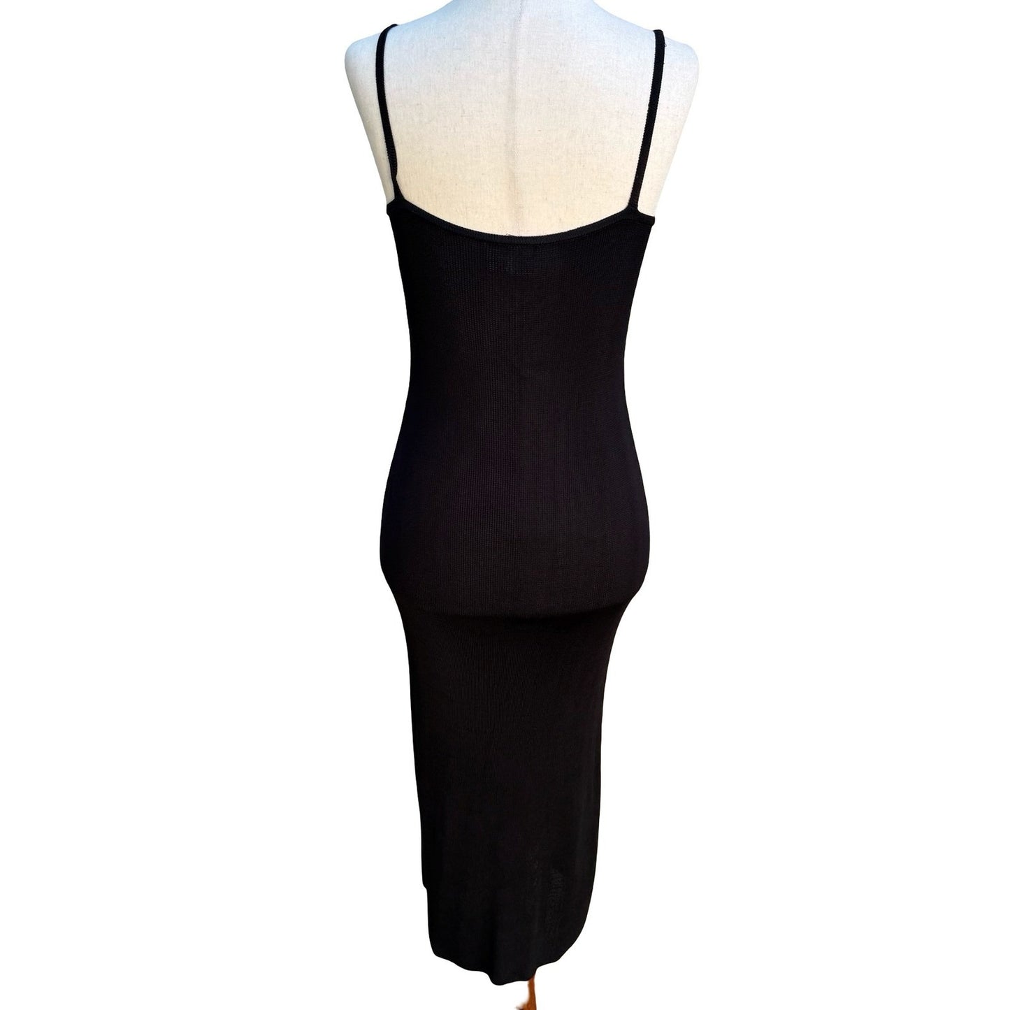 BCBG Max Azria Vintage 90s Minimalist Quiet Luxury Knit Bodycon Maxi Dress S