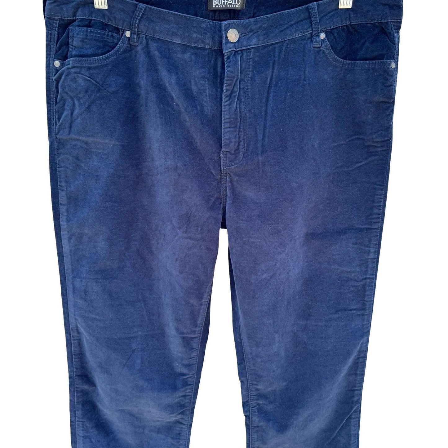 Buffalo David Bitton Mirage Navy Blue Corduroy Stretch Slim Pants Womens 14/34