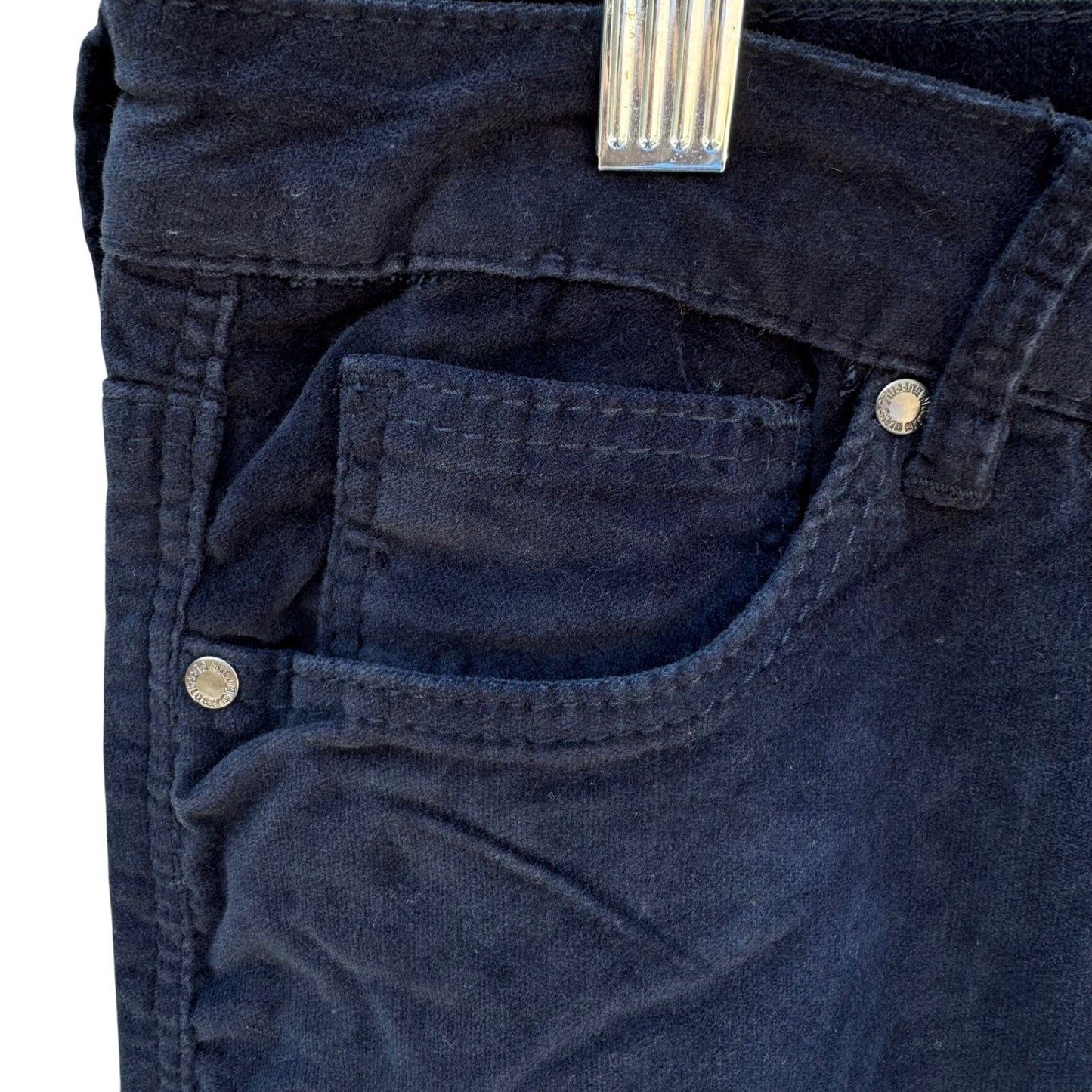 Buffalo David Bitton Mirage Navy Blue Corduroy Stretch Slim Pants Womens 14/34
