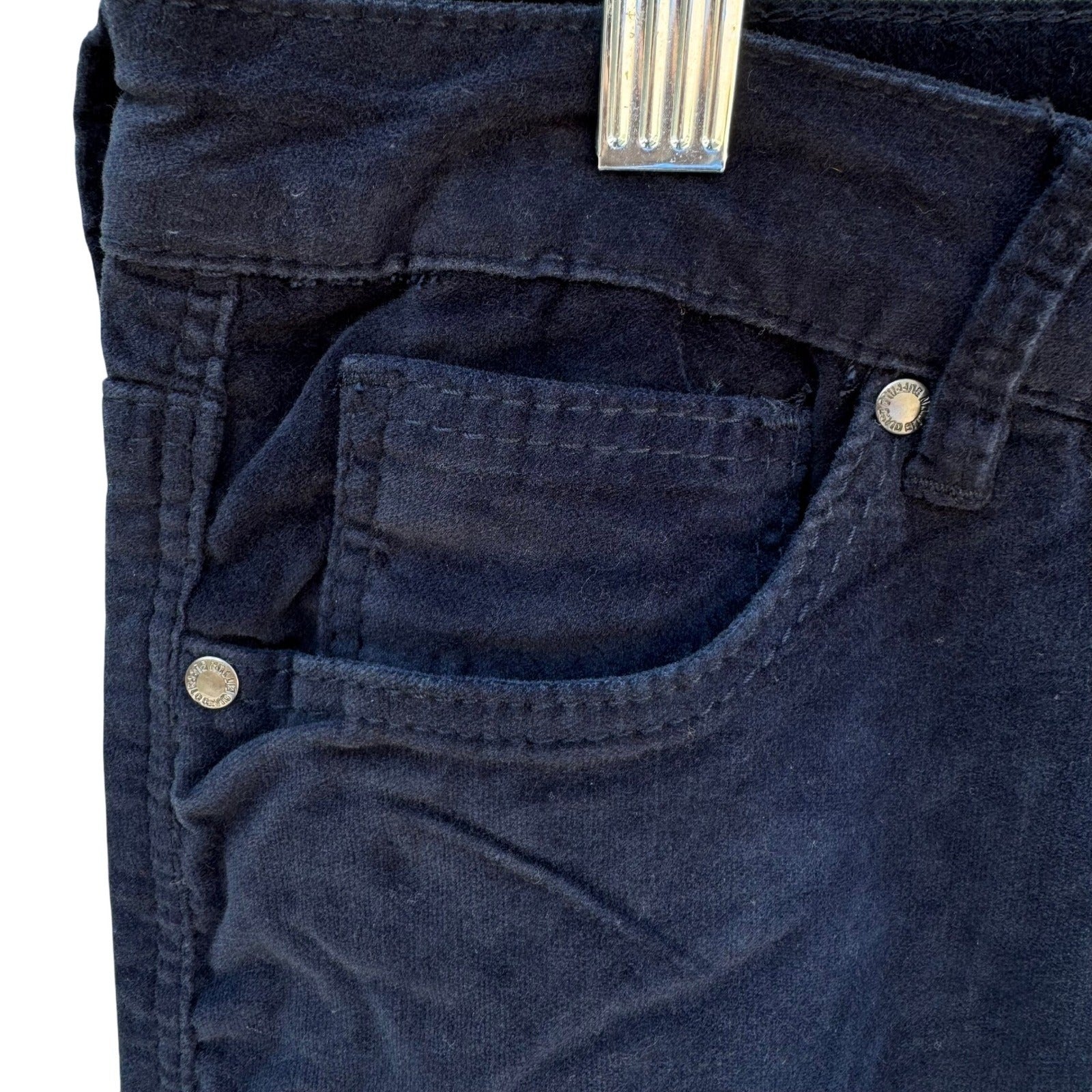 Buffalo David Bitton Mirage Navy Blue Corduroy Stretch Slim Pants Womens 14/34