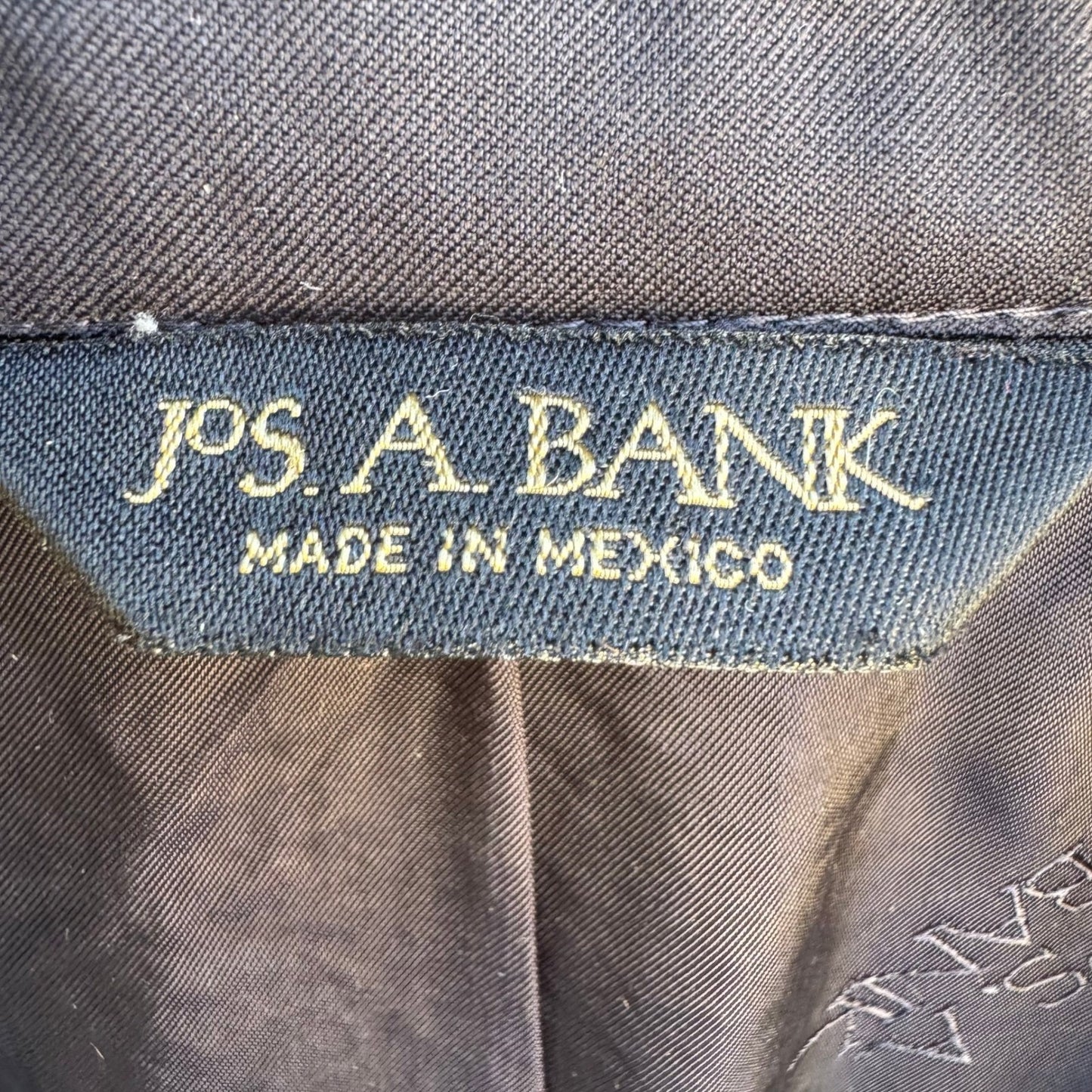 Jos A Bank 100% Wool Professional Formal Executive Blazer Jacket Black Mens 46L