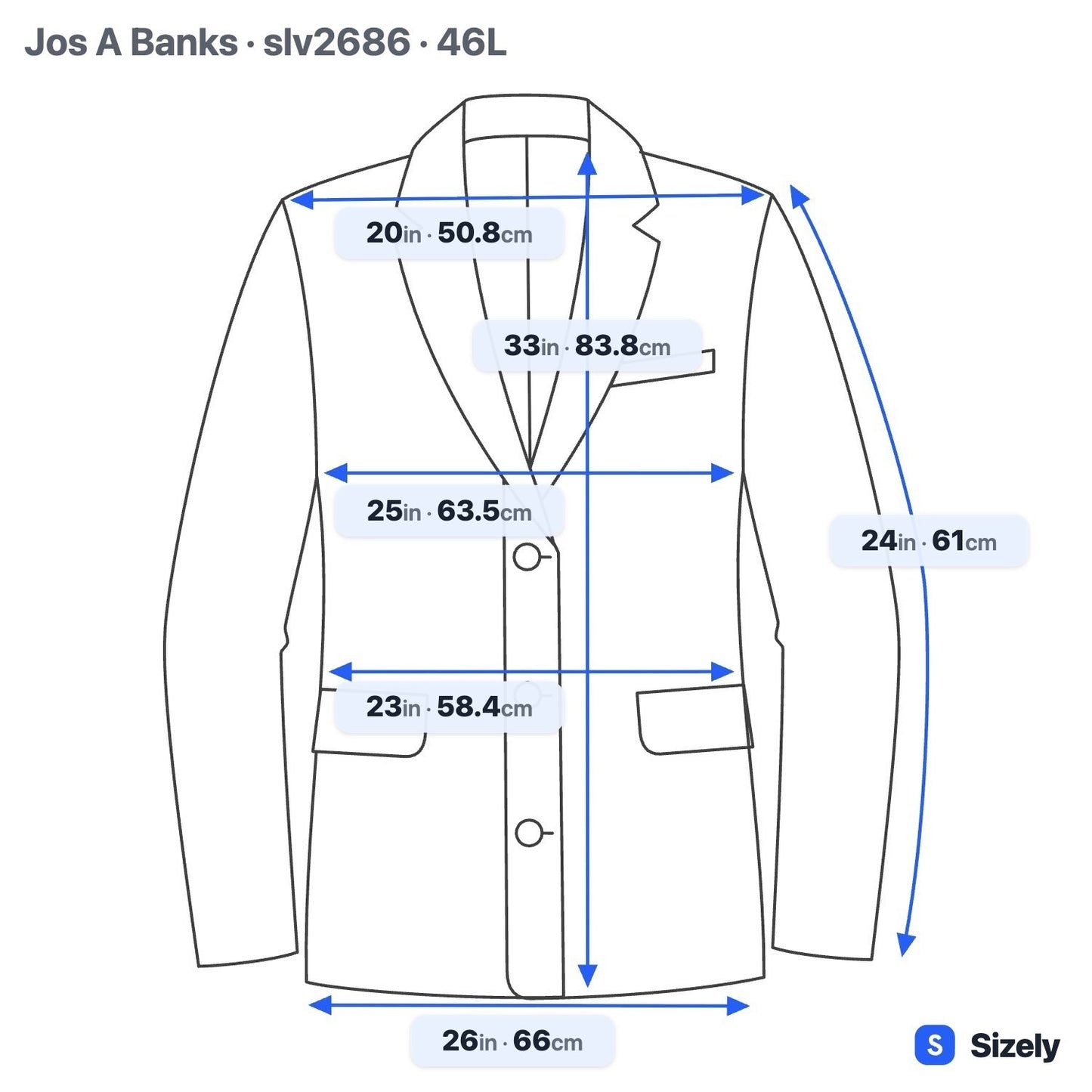 Jos A Bank 100% Wool Professional Formal Executive Blazer Jacket Black Mens 46L