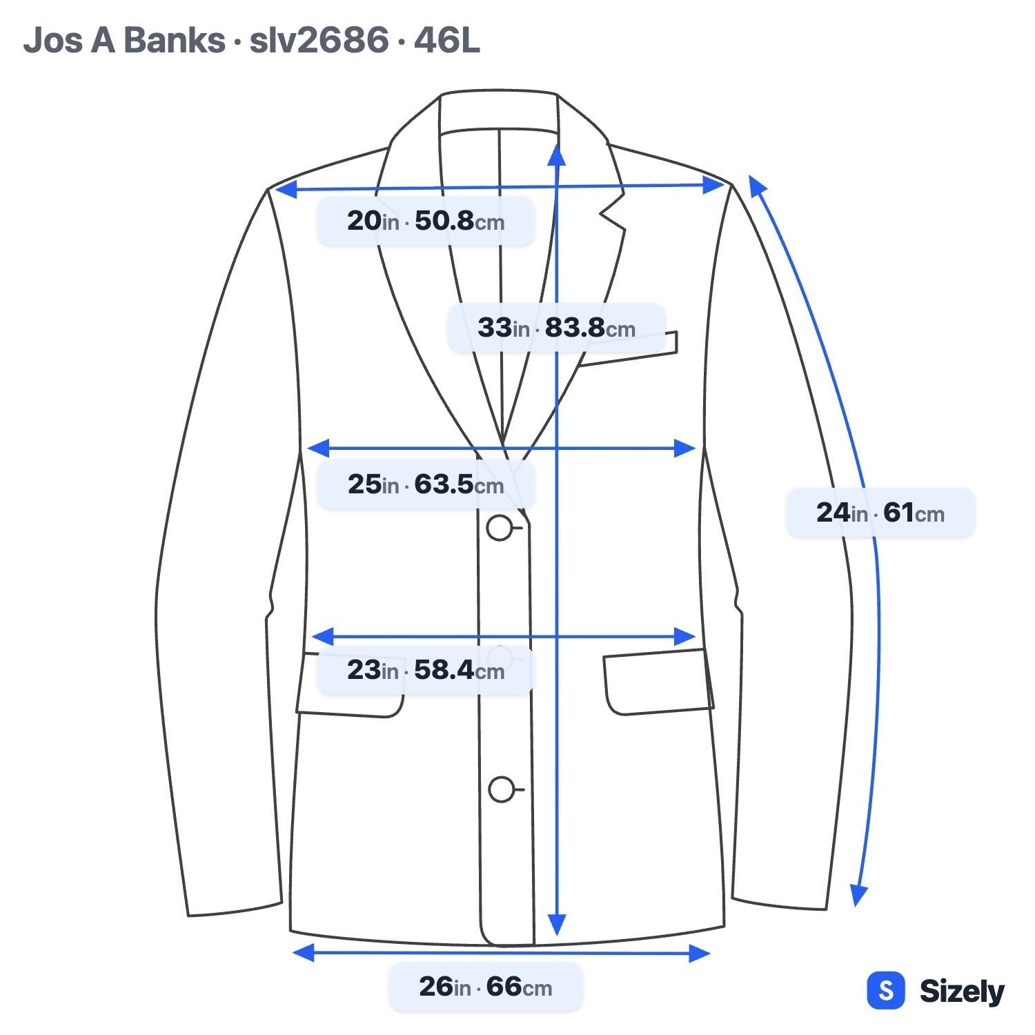 Jos A Bank 100% Wool Professional Formal Executive Blazer Jacket Black Mens 46L