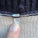 Switch Patchwork Fair Isle Dark Academia Cable Knit Shawl Cardigan Multicolor Mens M 2 image