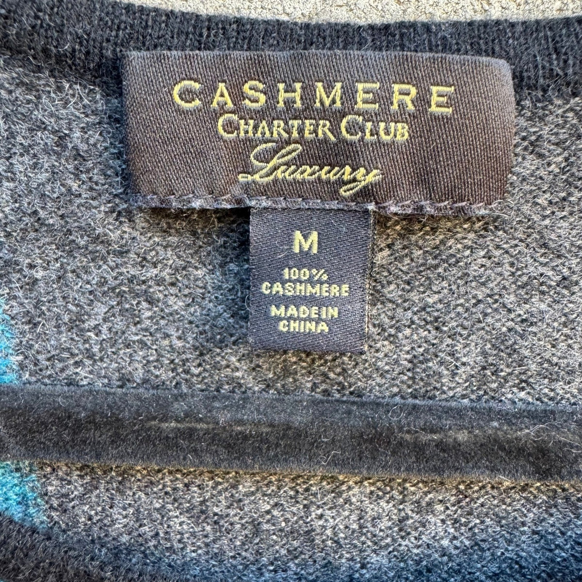 Charter Club Cashmere Quiet Luxury Colorblock Mod Layering Minimalist Sweater M