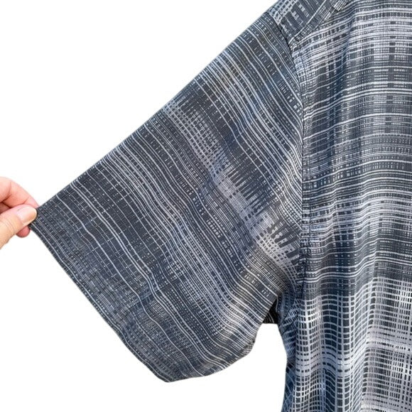 Tommy Bahama Mens Gray Plaid Short-Sleeve Shirt XL Button-Up Collared Casual
