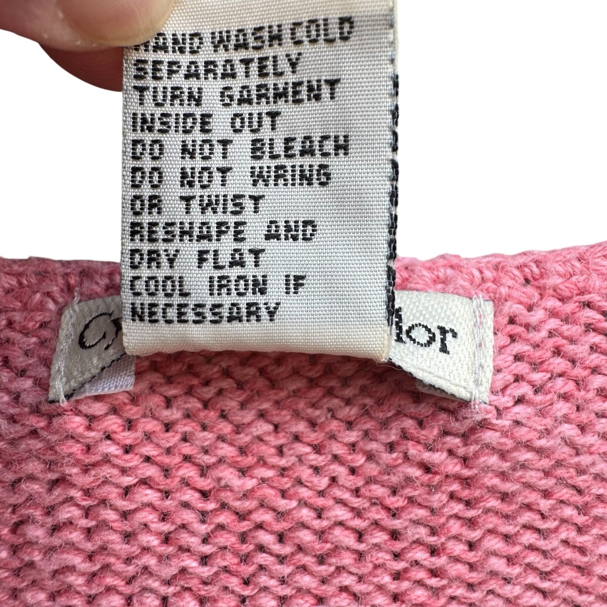 Cynthia Taylor Vintage Womens Pink Sweater Cottage Floral Embroidery Beaded Hem