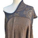 Switch G Boho Gypsy Festival Hippie Paisley Knit Asymmetric Fringe Poncho Shawl OS NWT 3 image