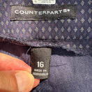 Switch Counterparts Womens Navy Diamond Pattern Stretch Flat Front Dress Pants 16 2 image