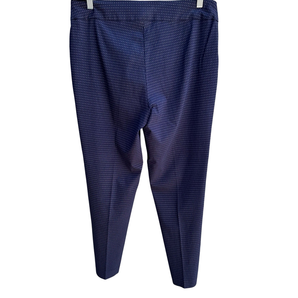 Counterparts Womens Navy Diamond Pattern Stretch Flat Front Dress Pants 16