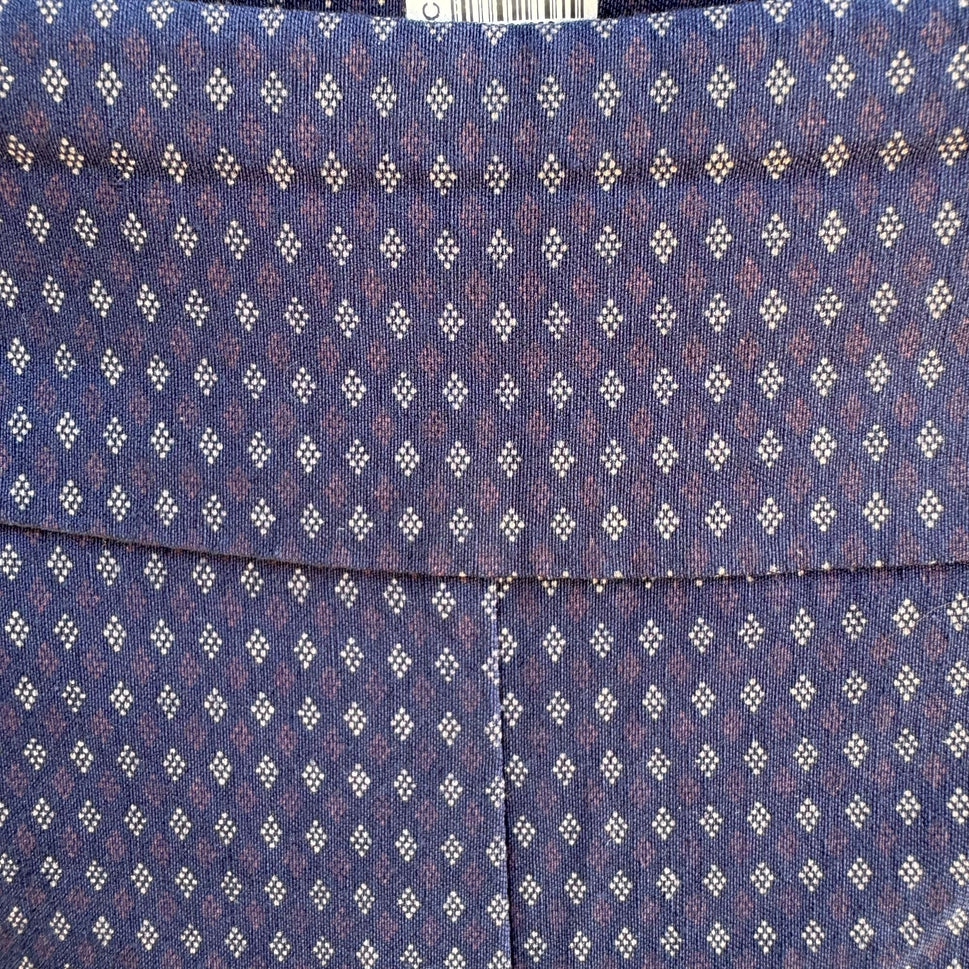 Counterparts Womens Navy Diamond Pattern Stretch Flat Front Dress Pants 16