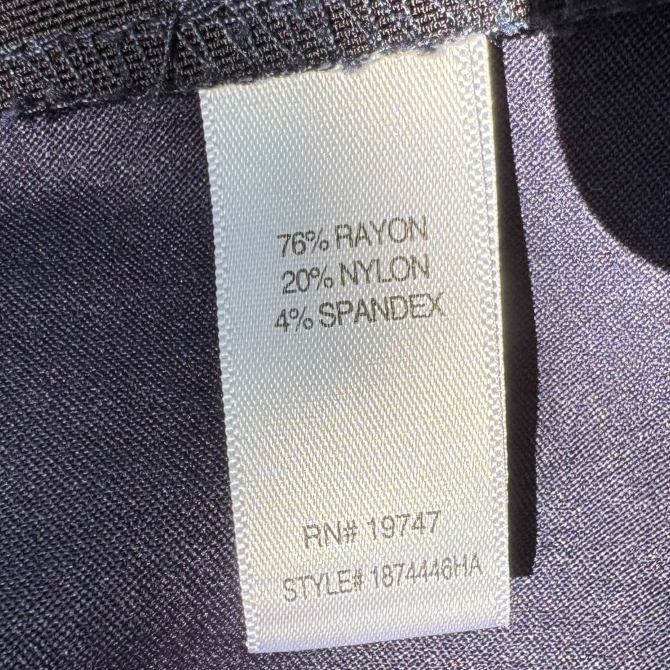 Counterparts Womens Navy Diamond Pattern Stretch Flat Front Dress Pants 16