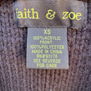 Switch Faith &amp; Zoe Glam Regency Party Black Faux Shearling Open Front Cardigan Jacket XS 2 image