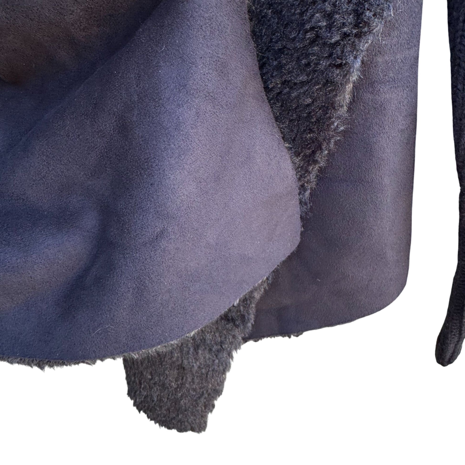 Faith & Zoe Glam Regency Party Black Faux Shearling Open Front Cardigan Jacket XS