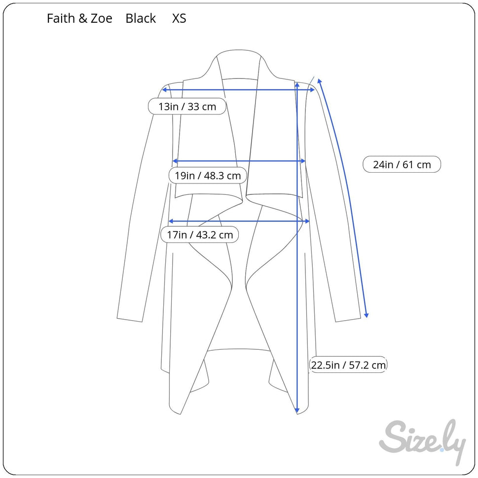 Faith & Zoe Glam Regency Party Black Faux Shearling Open Front Cardigan Jacket XS