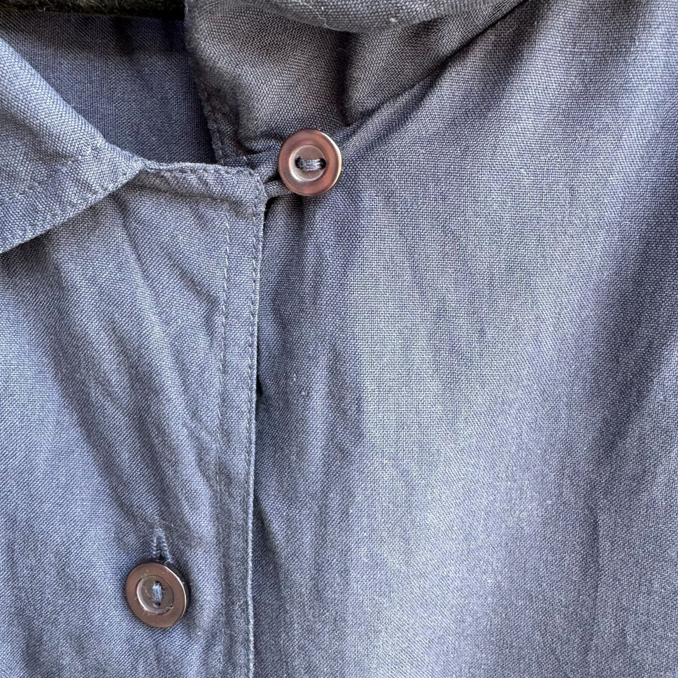 Avenue Vintage Womens Plus Size Navy Silk Button-Down Preppy Shirt Blouse 26/28