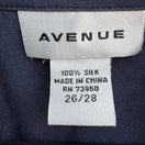 Switch Avenue Vintage Womens Plus Size Navy Silk Button-Down Preppy Shirt Blouse 26/28 3 image