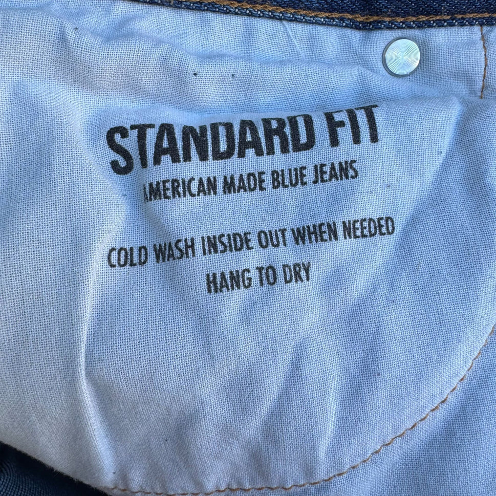 Buck Mason Standard Fit Blue Jeans 36 Made In USA Tapered Denim 12 Month Wash 36