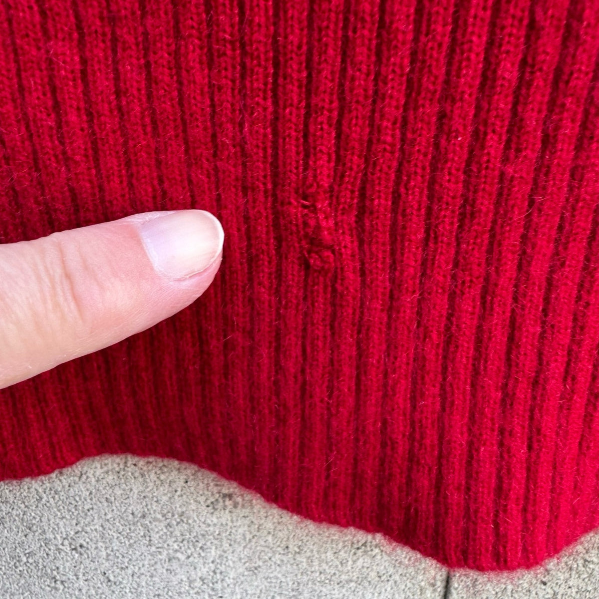 Cashmere Quiet Luxury Minimalist Boat Neck Ribbed Sweater Tomato Red Womens L