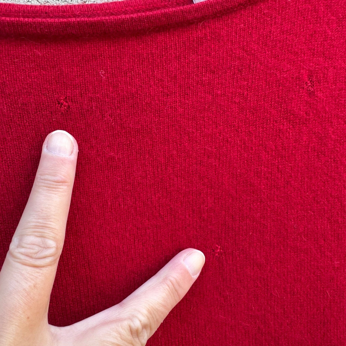 Cashmere Quiet Luxury Minimalist Boat Neck Ribbed Sweater Tomato Red Womens L