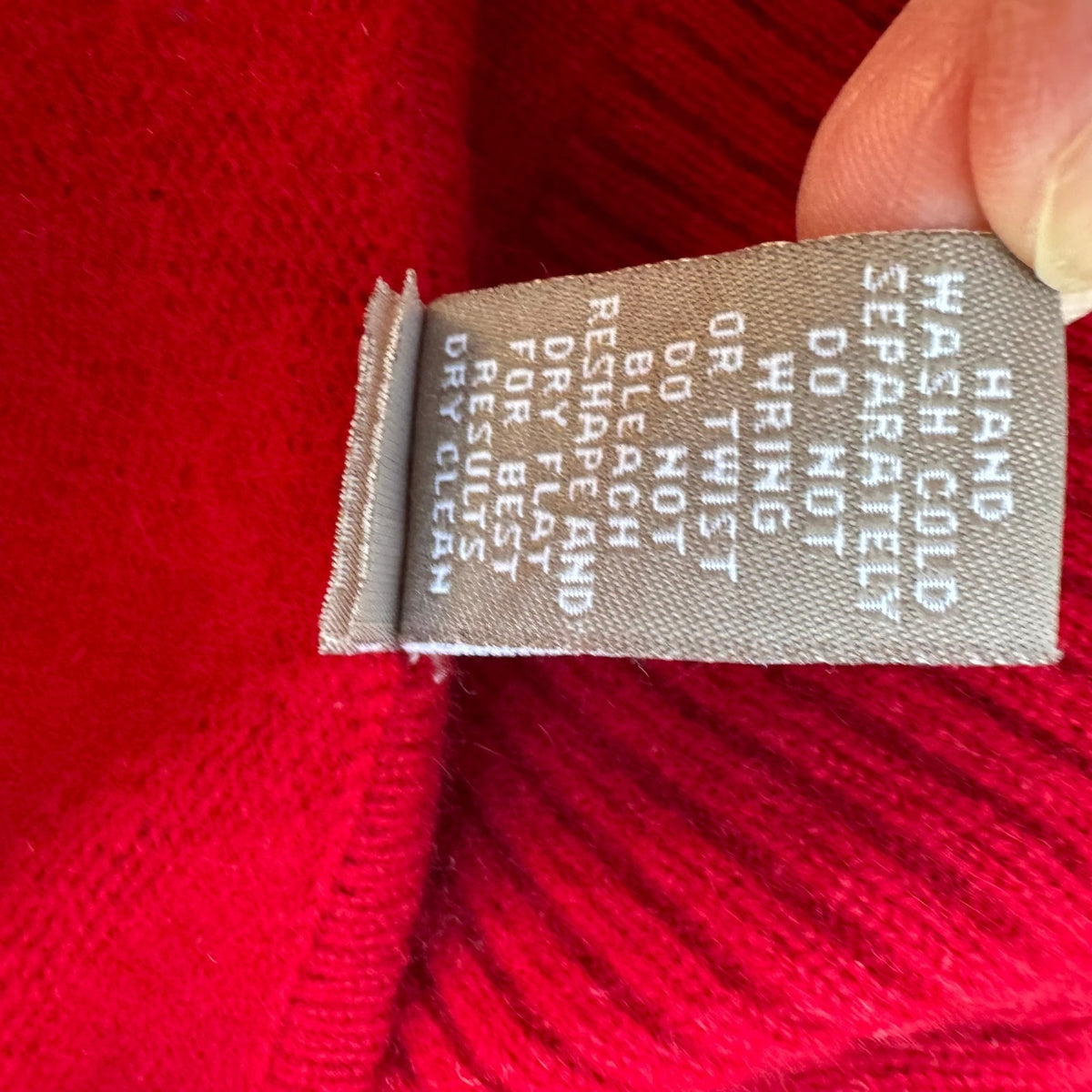 Cashmere Quiet Luxury Minimalist Boat Neck Ribbed Sweater Tomato Red Womens L