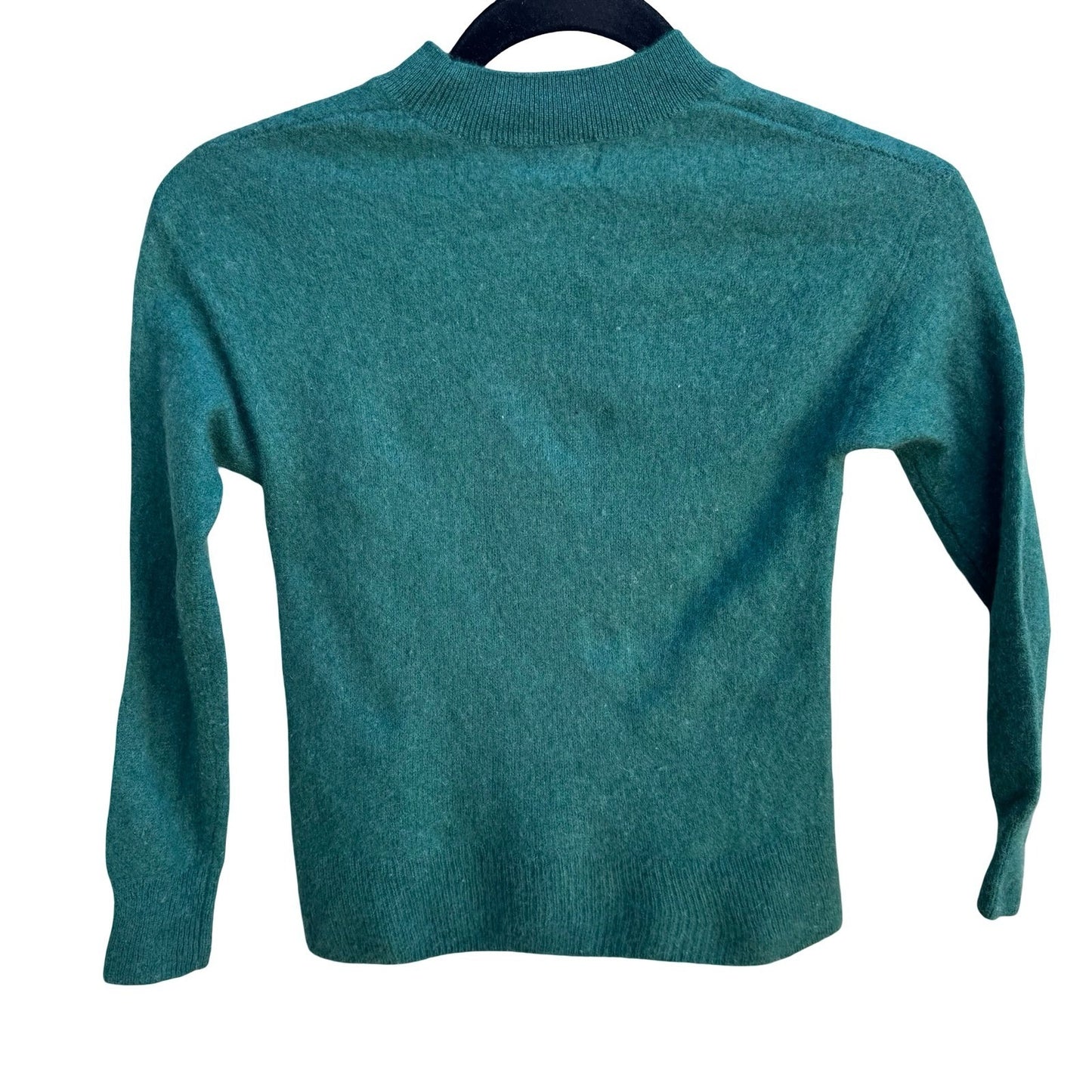 Naadam 100% Cashmere Minimalist Quiet Luxury Cozy Mock Neck Sweater Green XS