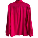 Switch Marie-France Vintage Hot Pink Button-Up Palace Silk Roll Tab Sleeve Blouse 3XL 2 image