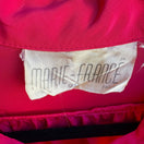 Switch Marie-France Vintage Hot Pink Button-Up Palace Silk Roll Tab Sleeve Blouse 3XL 3 image