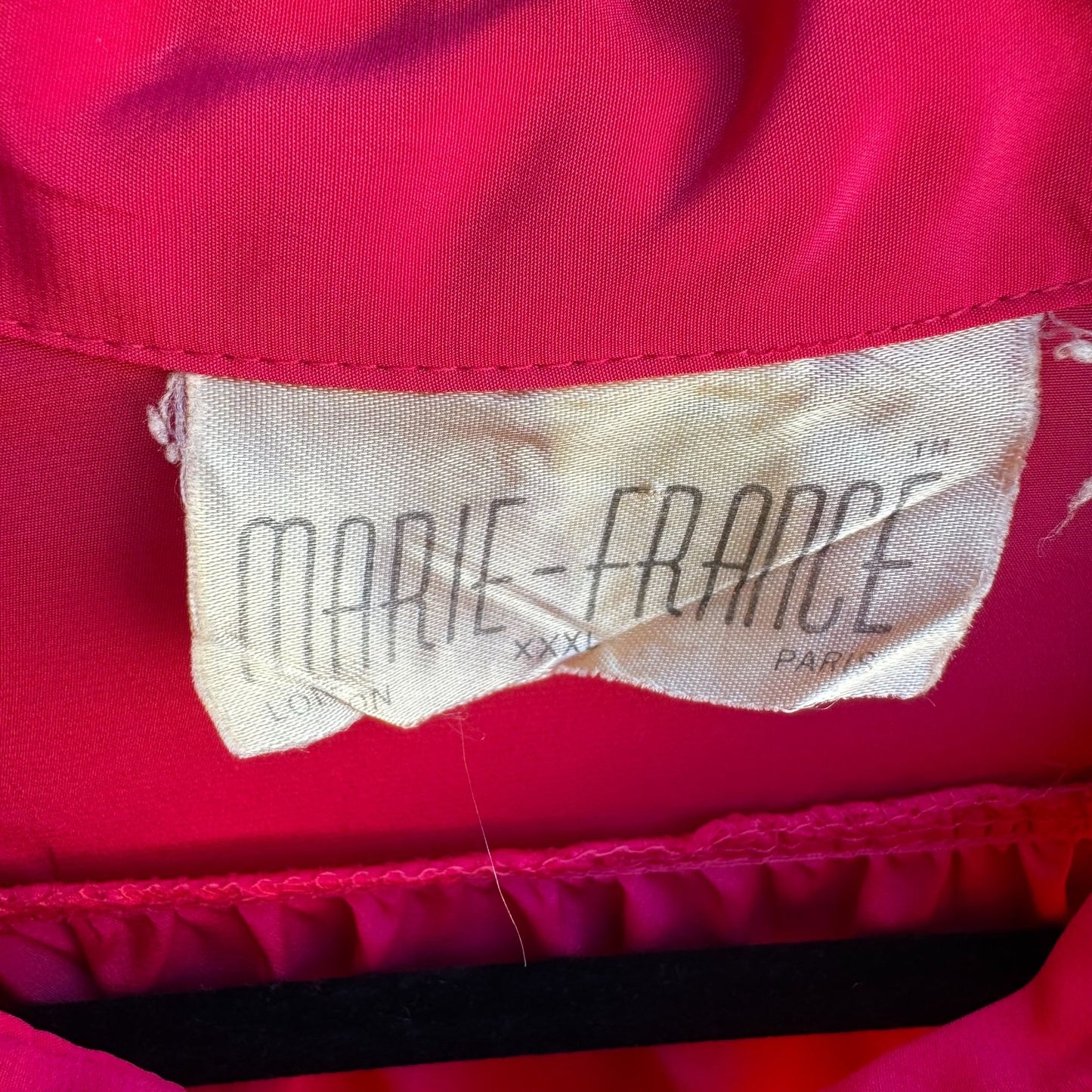 Marie-France Vintage Hot Pink Button-Up Palace Silk Roll Tab Sleeve Blouse 3XL