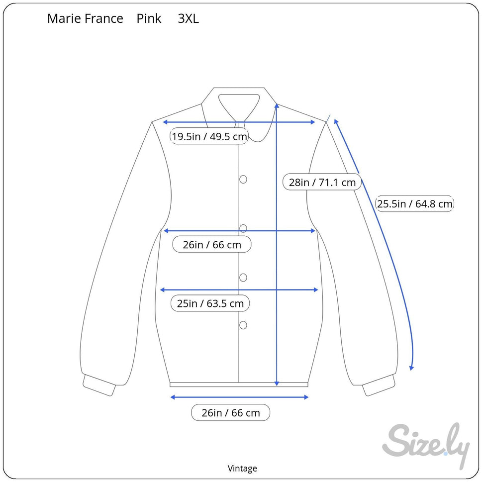 Marie-France Vintage Hot Pink Button-Up Palace Silk Roll Tab Sleeve Blouse 3XL