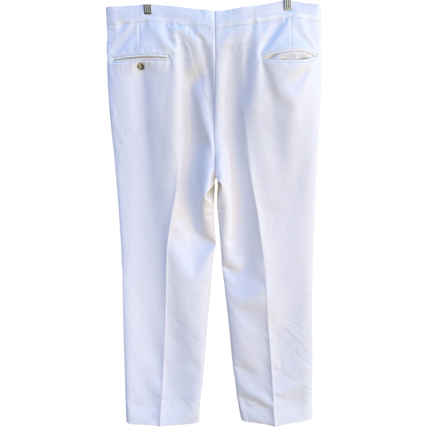 Sansabelt Vintage 70s 80s Mens White Flat Front Stretch Leisure Suit Pants 39