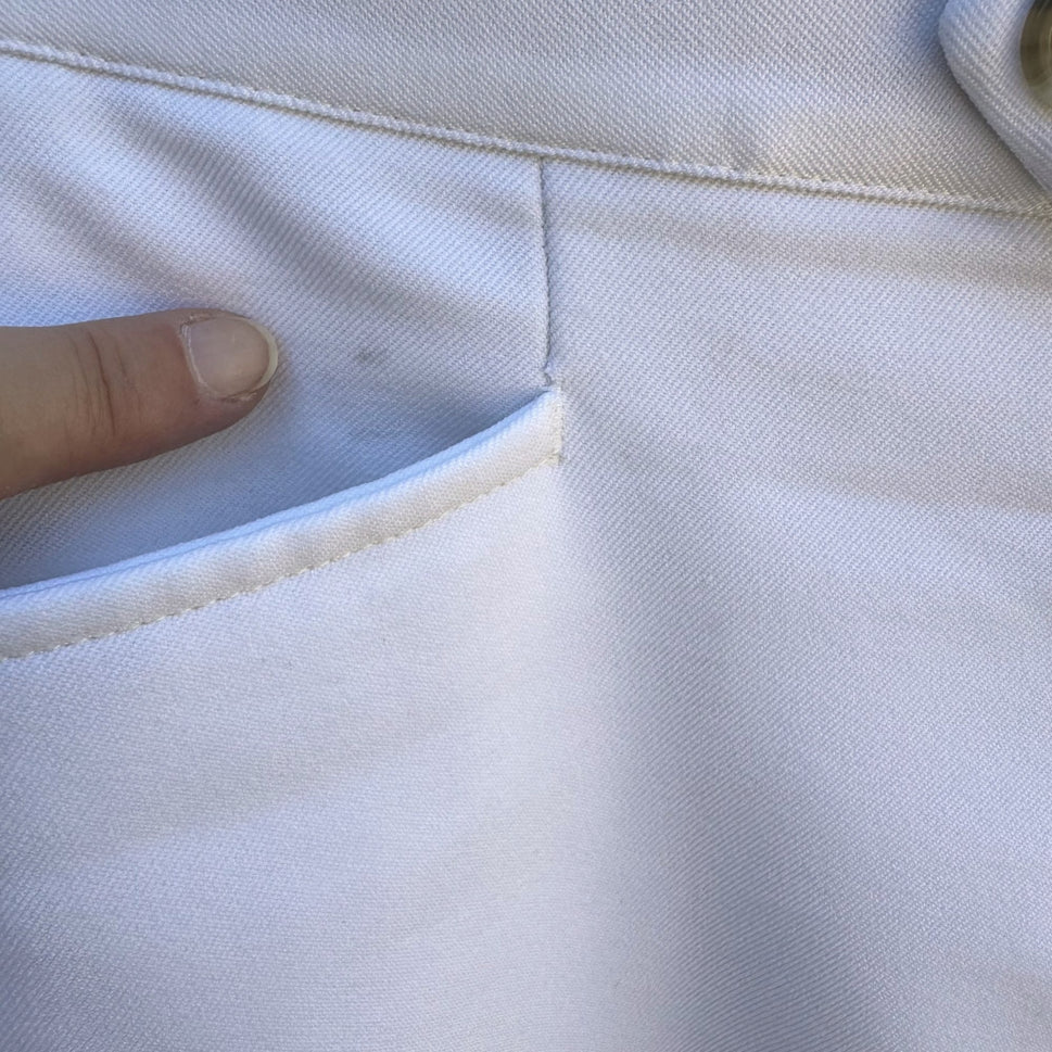 Sansabelt Vintage 70s 80s Mens White Flat Front Stretch Leisure Suit Pants 39