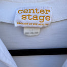 Switch Center Stage Vintage 70s 80s White Floral Cross Stitch V-Neck Tie Top L Cottage 2 image