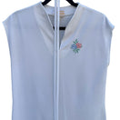 Switch Center Stage Vintage 70s 80s White Floral Cross Stitch V-Neck Tie Top L Cottage 3 image