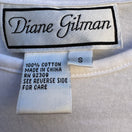 Switch Diane Gilman White Cotton T-Shirt Red Hibiscus Sequin Embroidered Floral Small 2 image