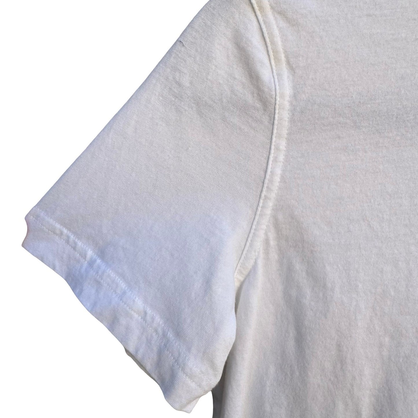 Diane Gilman White Cotton T-Shirt Red Hibiscus Sequin Embroidered Floral Small