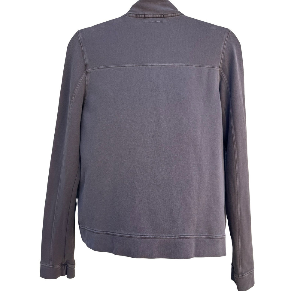 The Territory Ahead Womens Full Zip Funnel Neck Cotton Sweatshirt Jacket Taupe M