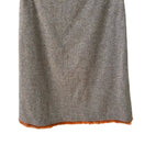 Switch Tahari Vintage 90s Preppy Wool Blend Donegal Tweed Skirt Brown Faux Fur Trim 2 3 image