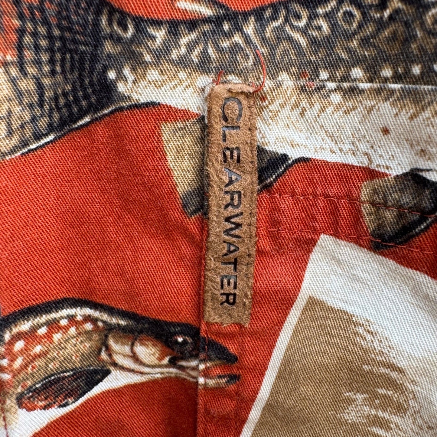 Clearwater Outfitters Fishing Trout Novelty Print Shirt Cotton Mens L Gorpcore