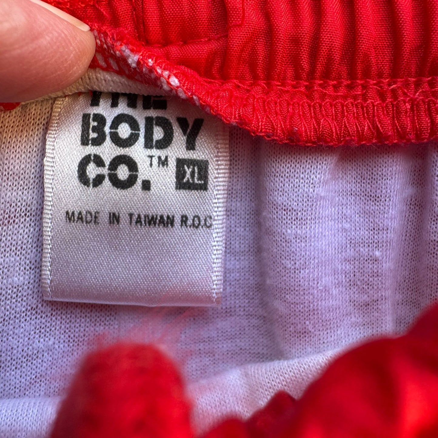 The Body Co Vintage 80s 90s Unisex Red Elastic Zip Hem Parachute Track Pants XL