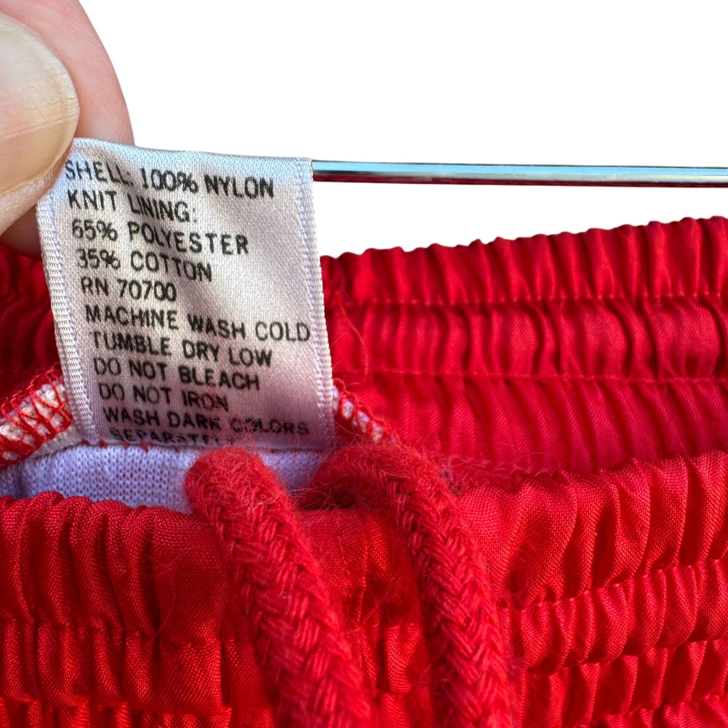 The Body Co Vintage 80s 90s Unisex Red Elastic Zip Hem Parachute Track Pants XL