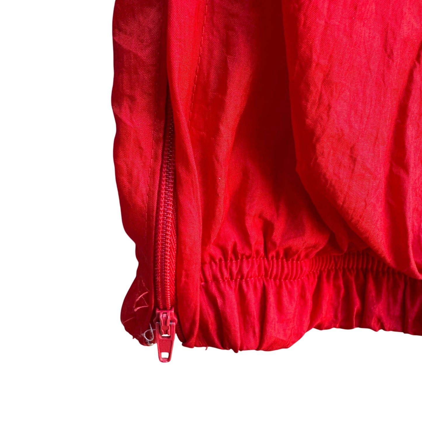 The Body Co Vintage 80s 90s Unisex Red Elastic Zip Hem Parachute Track Pants XL