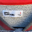 Switch Epic Threads Womens L Varsity Bomber Jacket Blue Gray Burgundy Snap Front NWOT 2 image