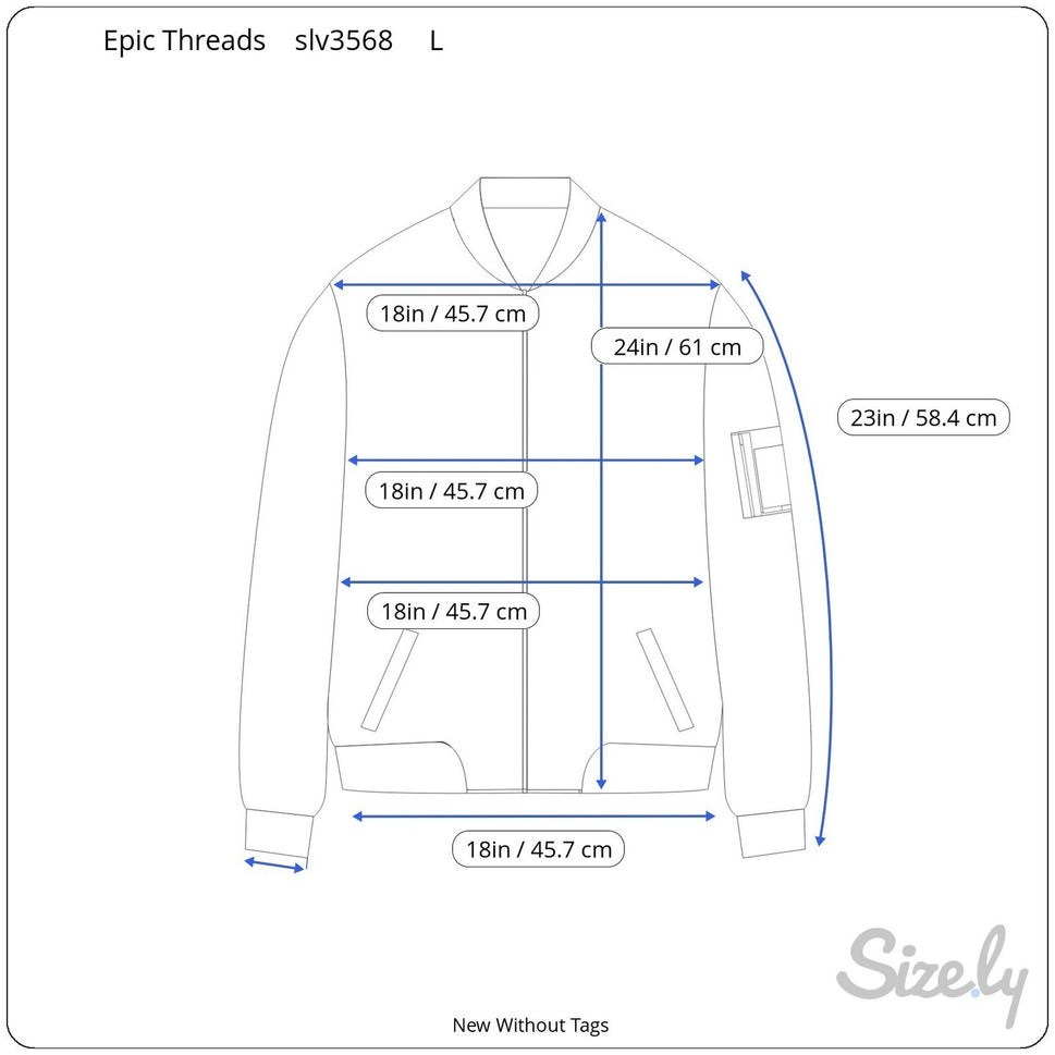 Epic Threads Womens L Varsity Bomber Jacket Blue Gray Burgundy Snap Front NWOT