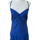 Switch Gap Coastal Summer Boho Beachy Cotton Tiered Midi Sundress Ruched Bust Blue L 3 image