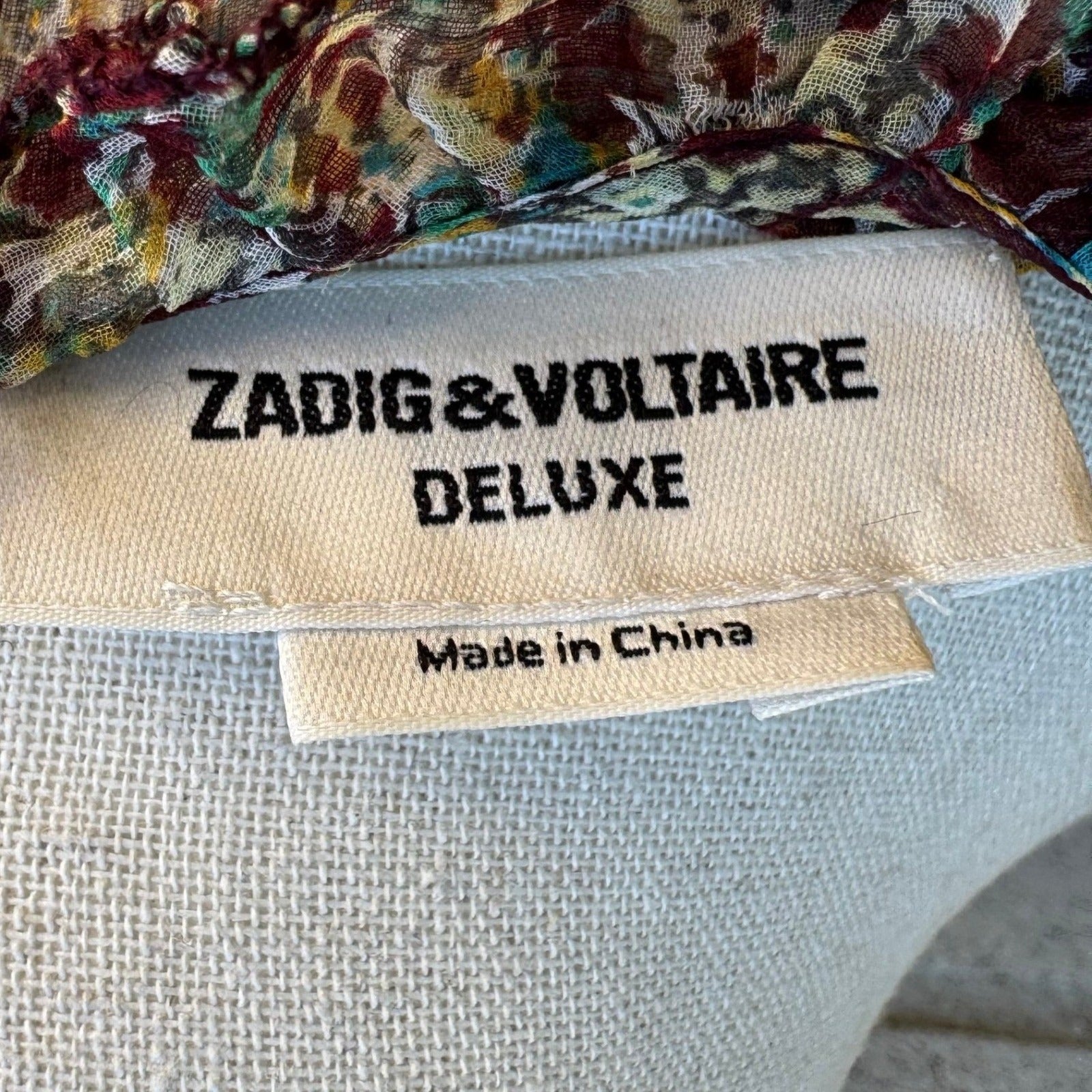 Zadig & Voltaire Deluxe Boho Ethereal Silk Reef Print Cold Shoulder Ruffle Dress