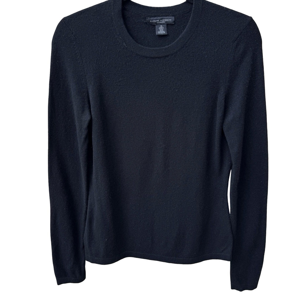 Banana Republic Vintage 100% Cashmere Quiet Luxury Minimalist Sweater Black M